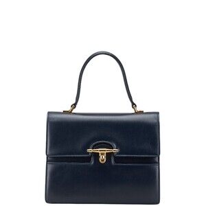 Gucci top handle bag Handbag Navy Blue calfskin leather